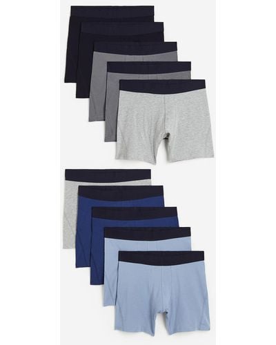 H&M 10er-Pack Mid Trunks aus Baumwolle - Blau