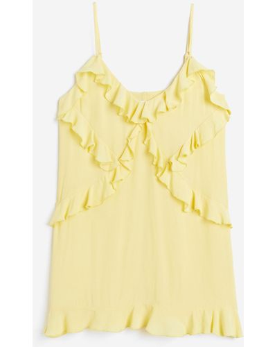 H&M Minikleid mit Volantdetail - Gelb