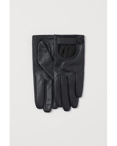 H&M Lederhandschuhe - Schwarz