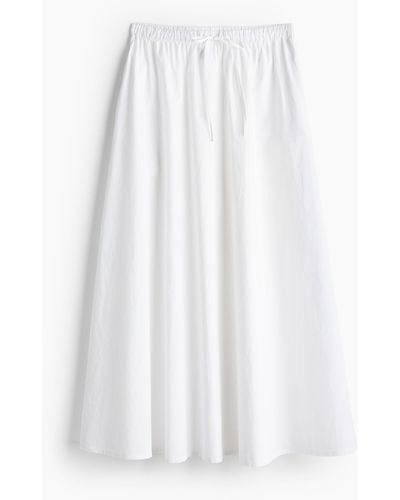 H&M Tellerrock aus Popeline - Weiß