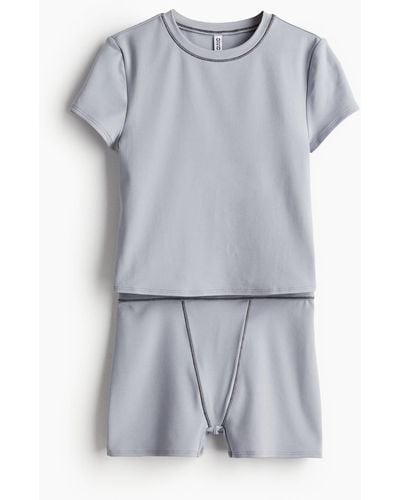 H&M Pyjama-T-Shirt und Boxershorts - Grau