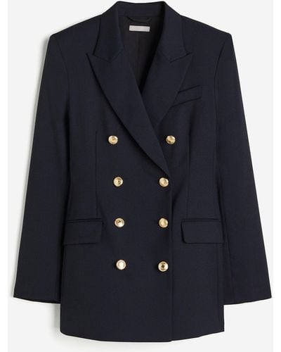 H&M Double-breasted Blazer - Blauw