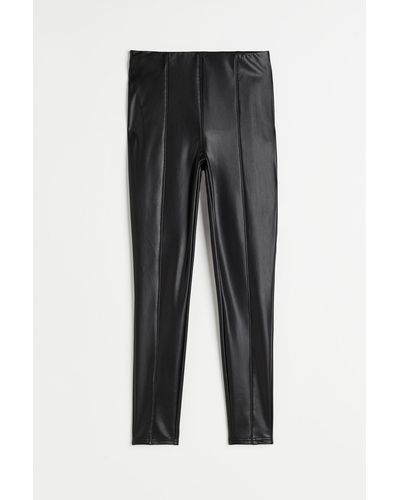 H&M Legging enduit avec plis marqués devant - Noir