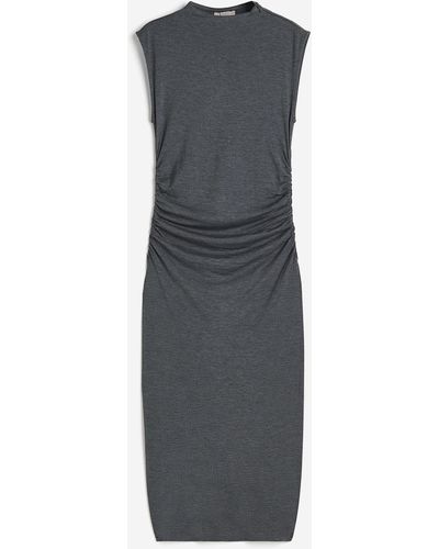 H&M Gerafftes Bodycon-Kleid - Grau