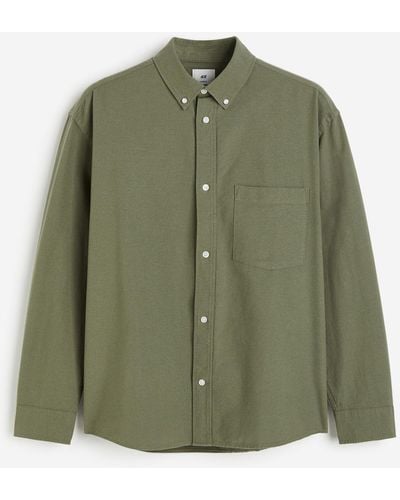 H&M Chemise Oxford Relaxed Fit - Vert