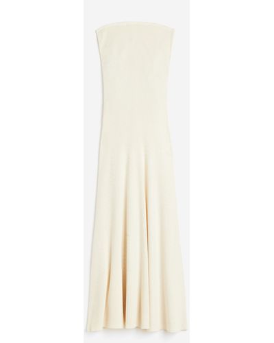 H&M Robe bandeau en maille côtelée - Blanc