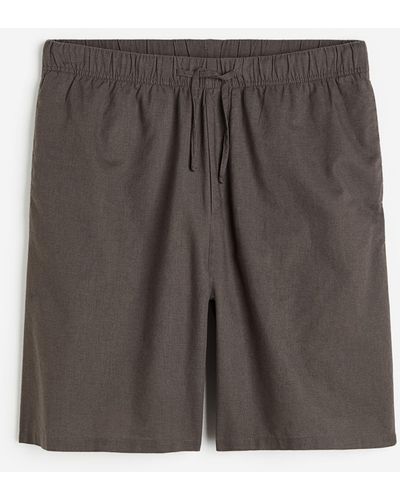 H&M Shorts aus Leinenmix Relaxed Fit - Grau