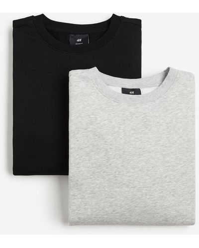 H&M 2er-Pack Sweatshirts in Loose Fit - Grau