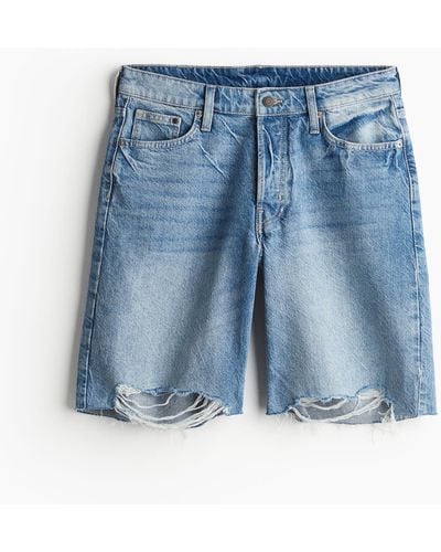 H&M Baggy Low Denim Shorts - Blau