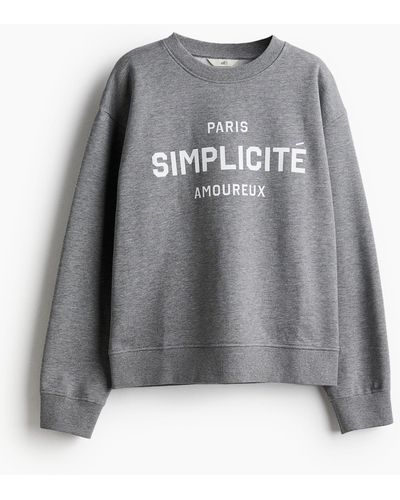 H&M Sweatshirt mit Print - Grau