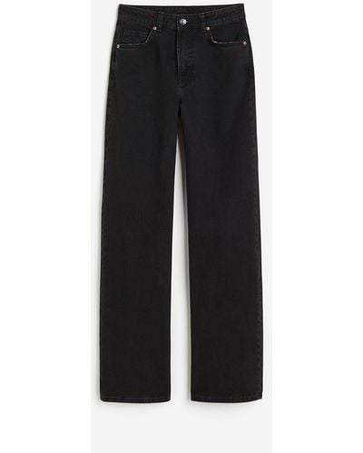 H&M Wide High Jeans - Schwarz