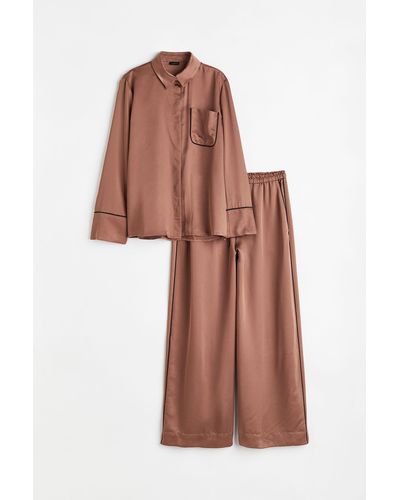 H&M Pyjama en satin - Neutre