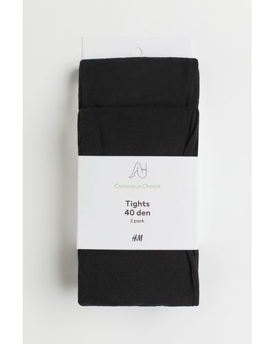 H&M Collants 40d, lot de 2 - Noir