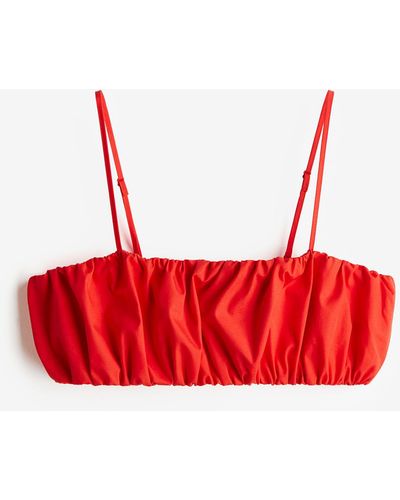 H&M Bralette-Top aus Popeline - Rot