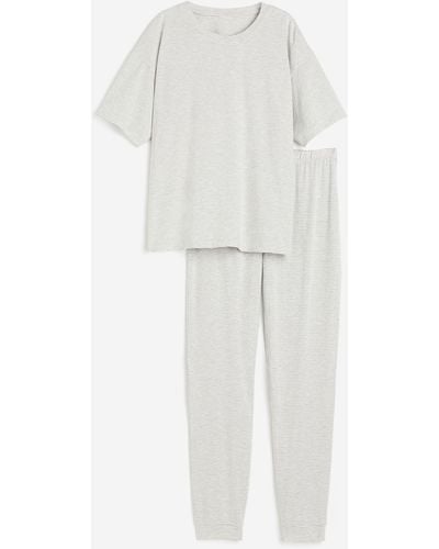 H&M Jersey-Schlafanzug - Weiß
