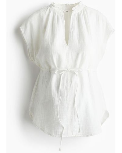 H&M MAMA Bluse aus Baumwollmusselin - Weiß