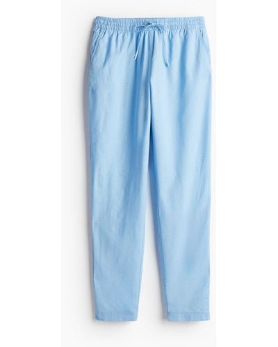 H&M Pantalon jogger en lin mélangé - Bleu