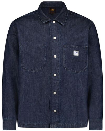 H&M Loose Workwear Overshirt - Blau