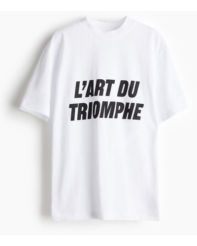 H&M DryMoveTM Sportshirt mit Print - Weiß