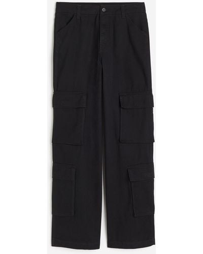 H&M Pantalon cargo en twill - Noir