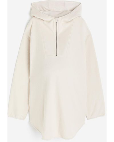 H&M MAMA Oversized Hoodie aus Fleece - Weiß