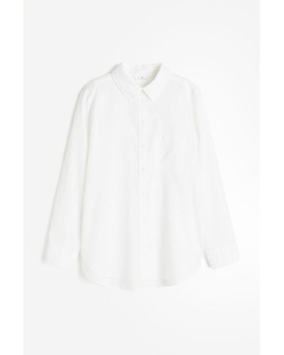 H&M Hemdbluse aus Leinenmix - Weiß