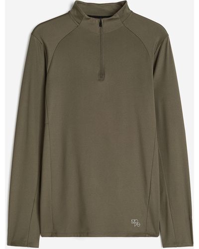 H&M DryMove Sportshirt mit Zipper - Grün