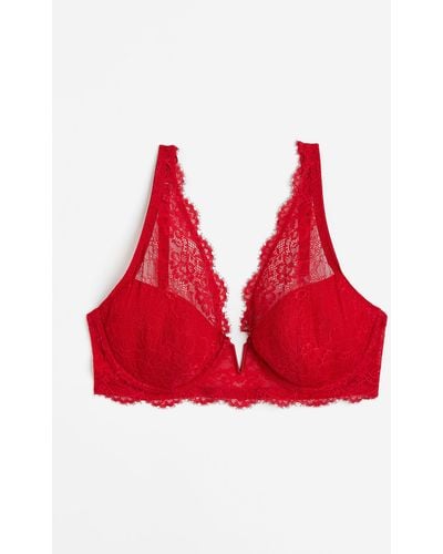 H&M Soutien-gorge paddé en dentelle avec armatures - Rouge