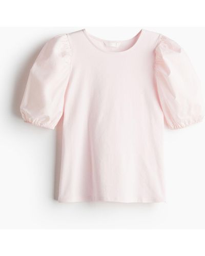 H&M Shirt mit Puffärmeln - Pink