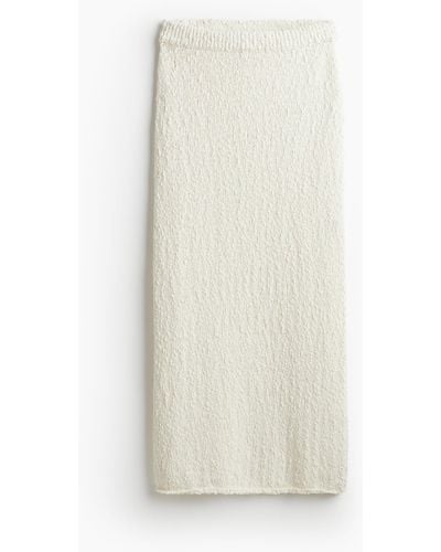 H&M Strickrock aus Seidenmix - Weiß