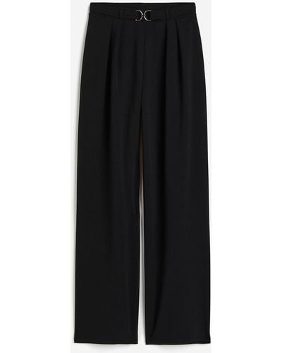 H&M Pantalon Met Gesp - Zwart