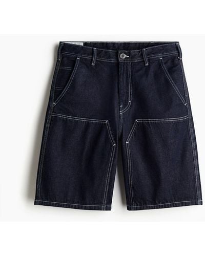 H&M Workershorts aus Denim in Relaxed Fit - Blau
