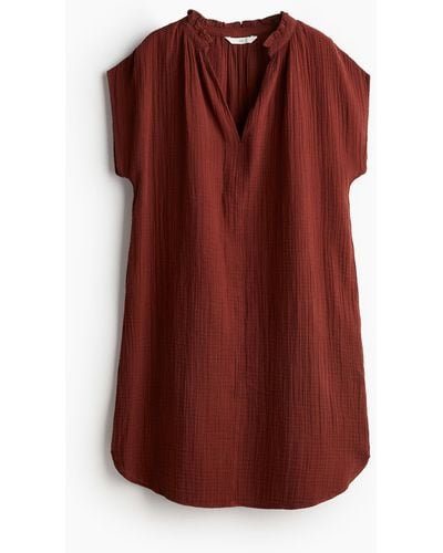 H&M Robe en mousseline - Rouge