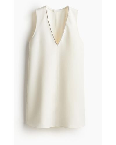 H&M Robe à encolure en V - Blanc