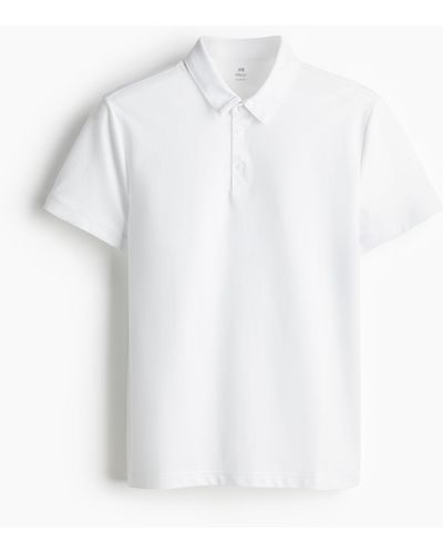 H&M COOLMAX® Poloshirt Slim Fit - Weiß