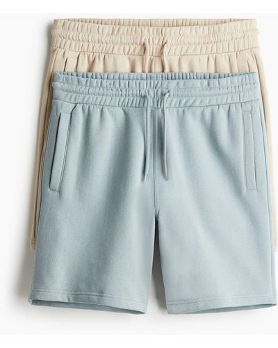 H&M Lot de 2 shorts Regular Fit en molleton - Bleu