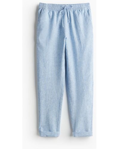 H&M Pantalon jogger en lin mélangé - Bleu