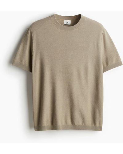 H&M Pikee-T-Shirt in Regular Fit - Natur