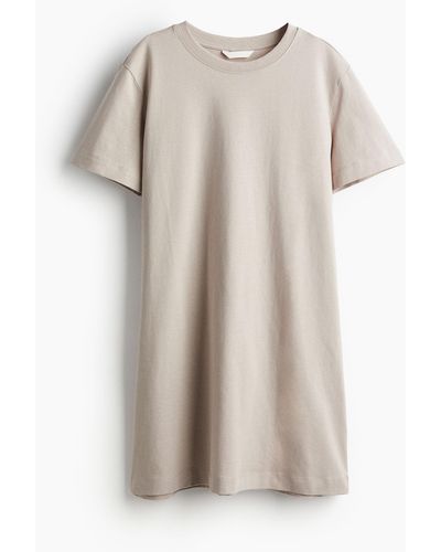 H&M Robe T-shirt en coton - Neutre