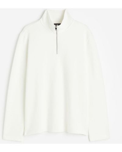 H&M Sweat Regular Fit avec col zippé - Blanc