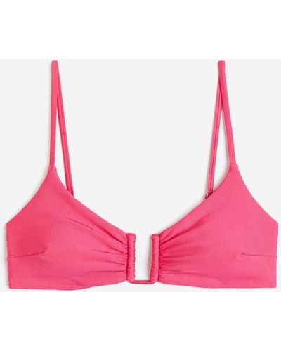H&M Wattiertes Bikinitop - Pink