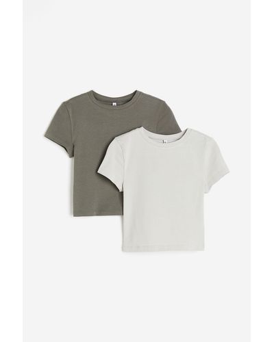 H&M Lot de 2 T-shirts courts - Vert