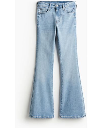 H&M Flared Ultra High Jeans - Bleu