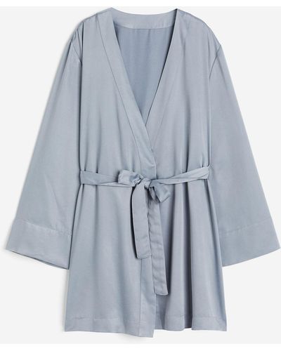 H&M Morgenmantel aus Satin - Blau