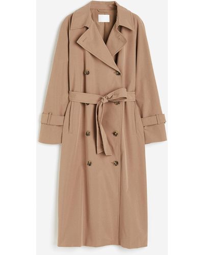 H&M Double-breasted Trenchcoat - Naturel