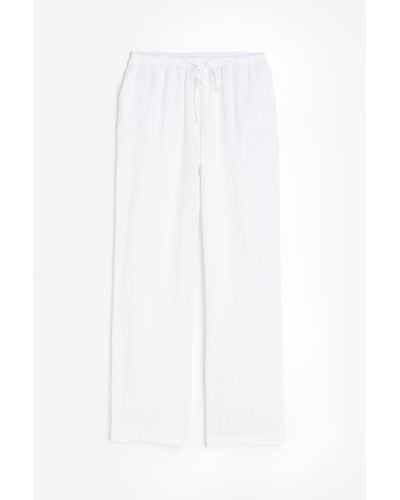 H&M Pantalon en lin - Blanc