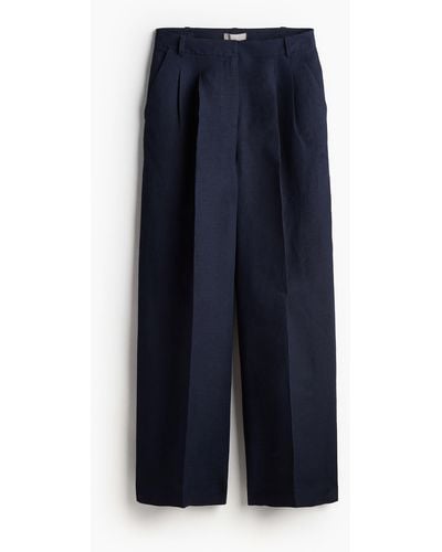 H&M Elegante Hose aus Leinenmix - Blau
