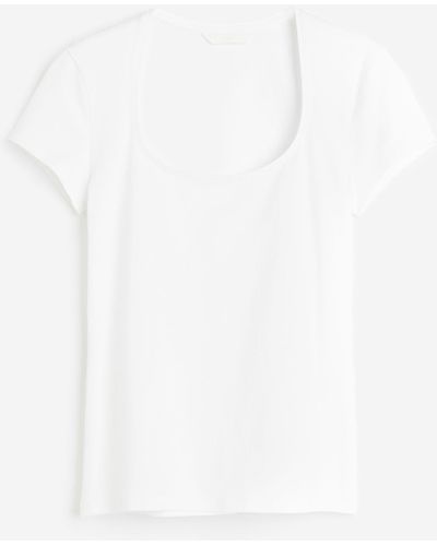 H&M T-shirt à encolure dégagée - Blanc