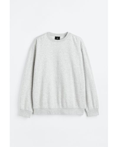 H&M Sweatshirt in Loose Fit - Weiß