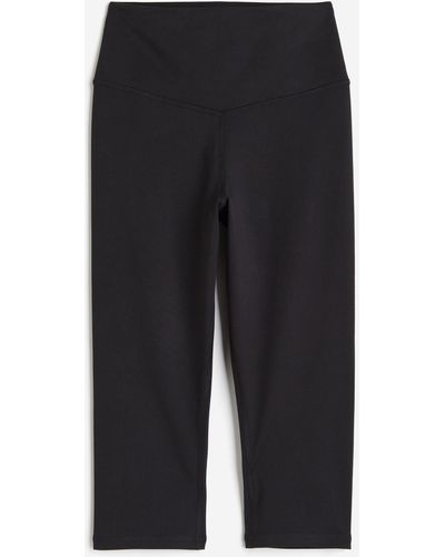 H&M SoftMove Capri-Sporttights - Schwarz